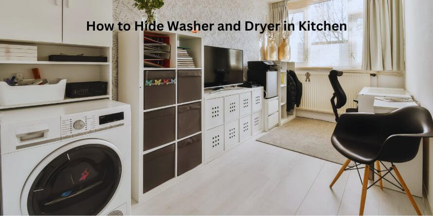 how to hide washer and dryer in kitchen