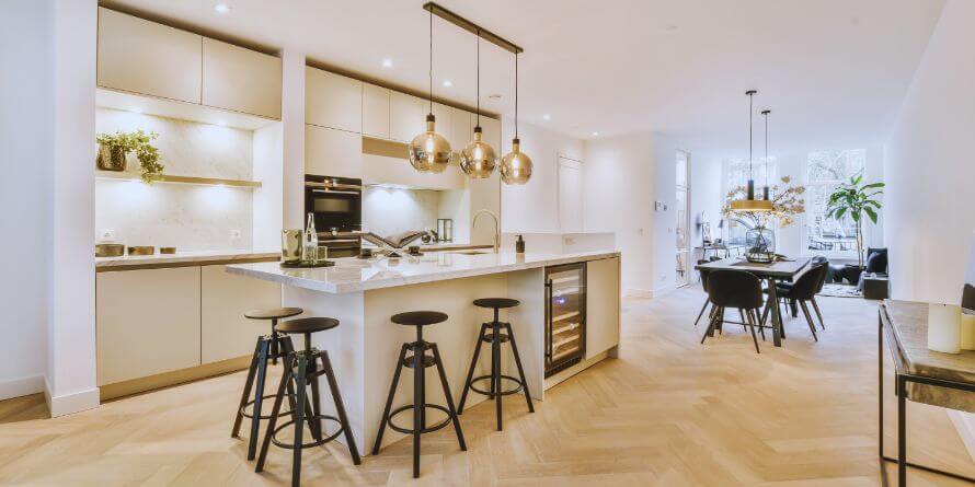 White Kitchen With Oak Cabinets