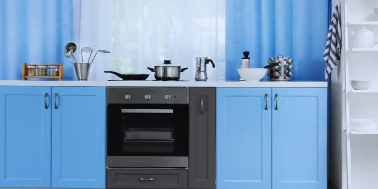 blue kitchen interior