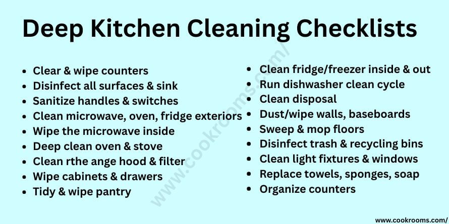 kitchen cleaning checklist